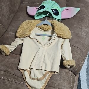 Cream and Tan Kids One Piece with Hat